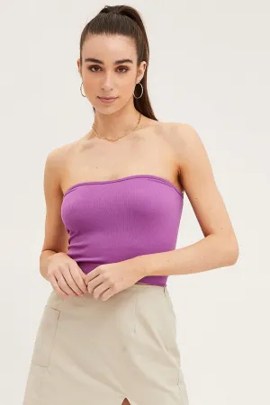 Casual dress Purple Bandeau Top Seamless