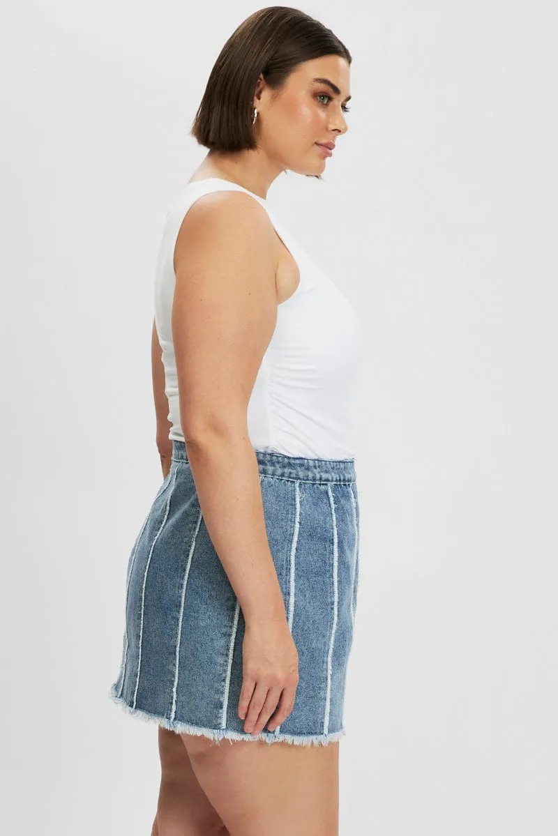 Denim Frayed Denim Mini Skirt Fit Choice
