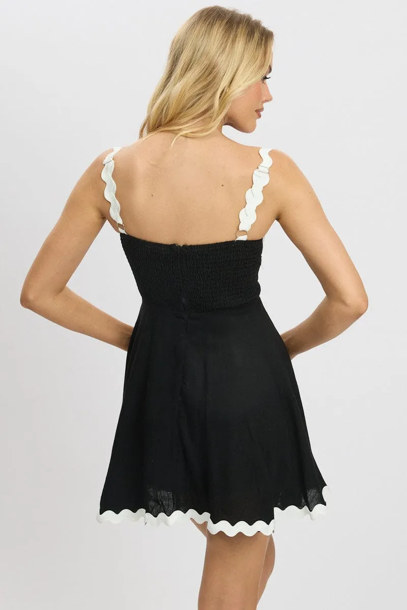WaterRepellent Surface Lake Glow Black Fit And Flare Dress Ric Rac Mini