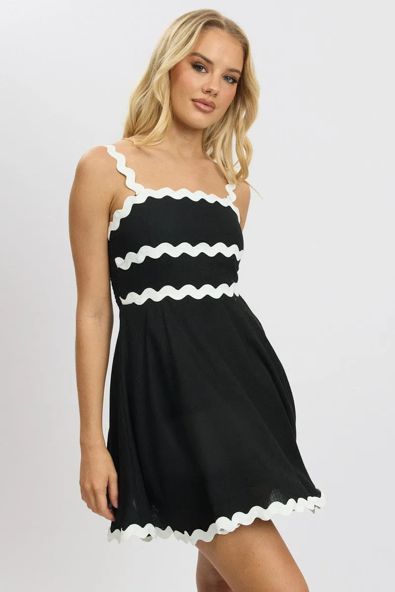 Black Fit And Flare Dress Ric Rac Mini SustainableYarnBlend