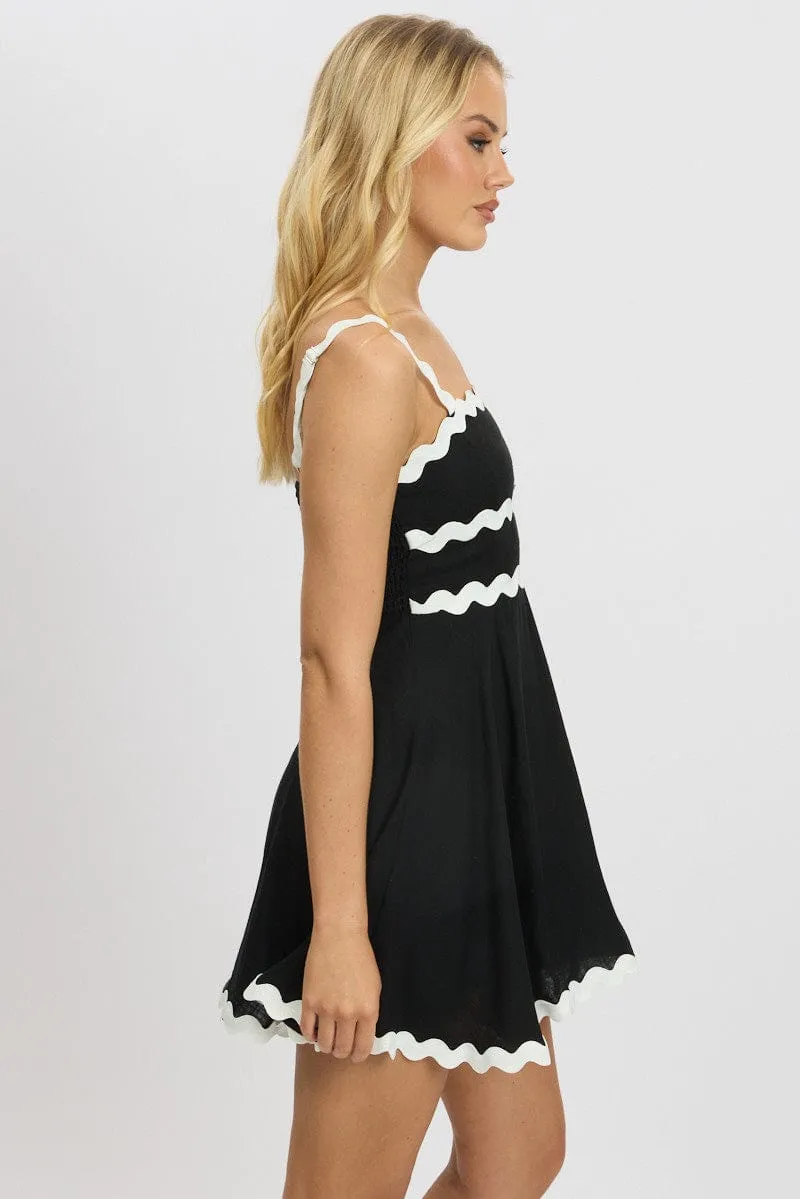 Black Fit And Flare Dress Ric Rac Mini Cool Hooded Jacket Resort Mood