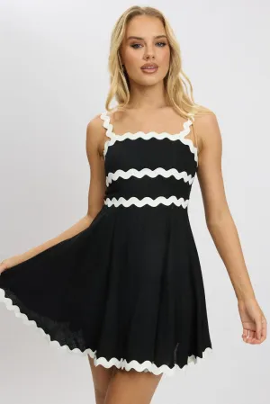 Black Fit And Flare Dress Ric Rac Mini Forest Air
