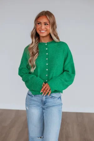 Wrinkle Resistant Textile Brooke Cardigan - Kelly Green