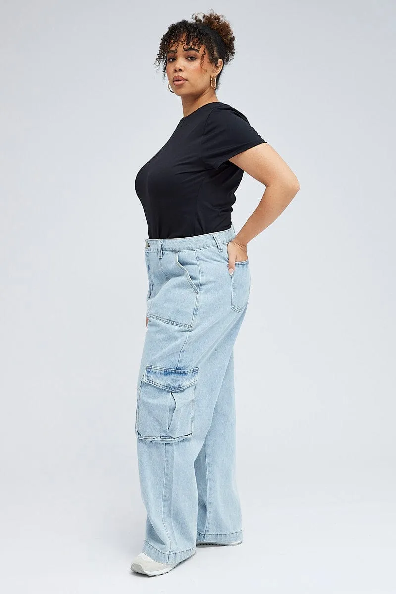 Parent Style Family Style Denim Cargo Jeans High Rise