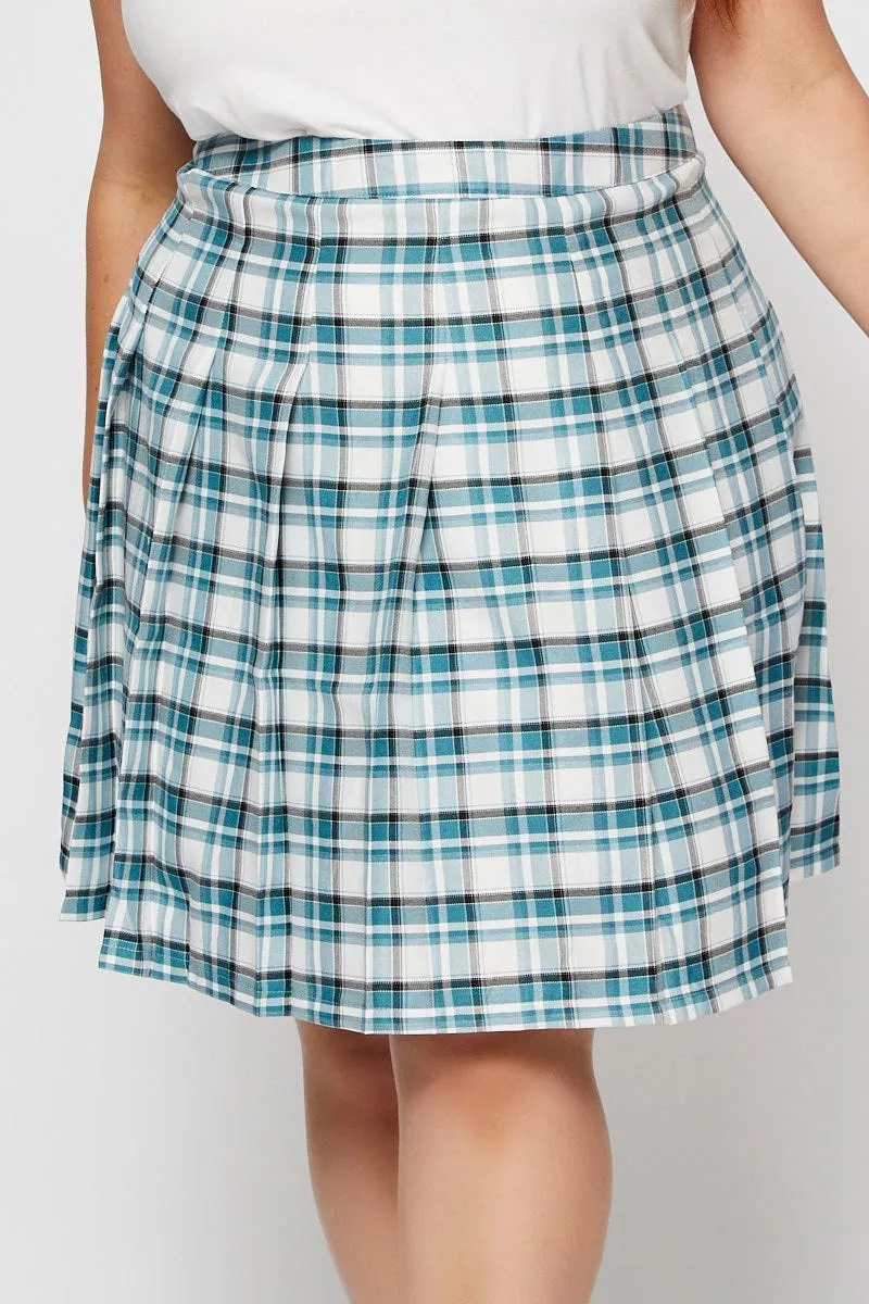 Simple Style Modern Chic Check Mini Tennis Skirt Pleated