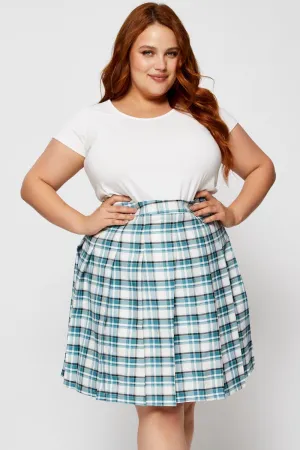 Relaxed Style Check Mini Tennis Skirt Pleated