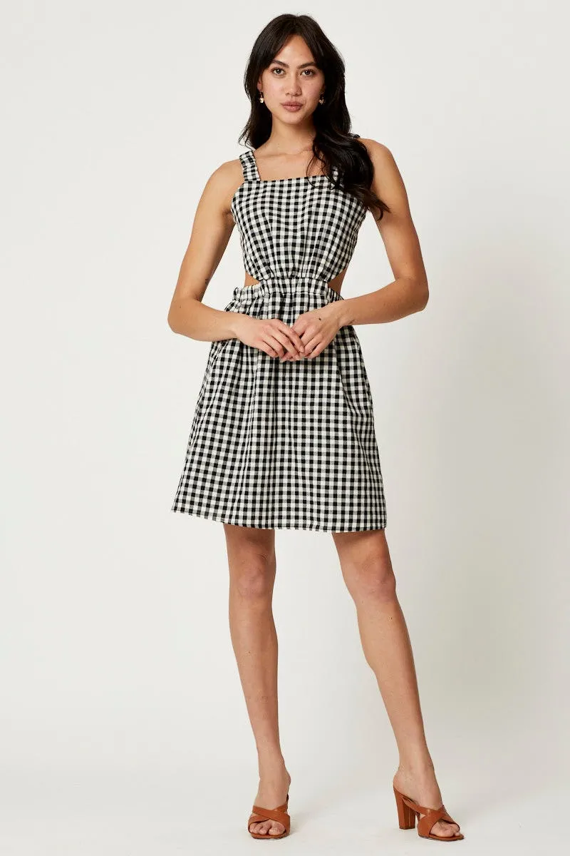 Check Mini Dress Sleeveless Evening Modern and sleek mini Sunset Glam
