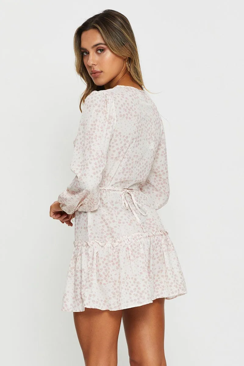 Casual Design Vibrant Prints Print Mini Dress Long Sleeve