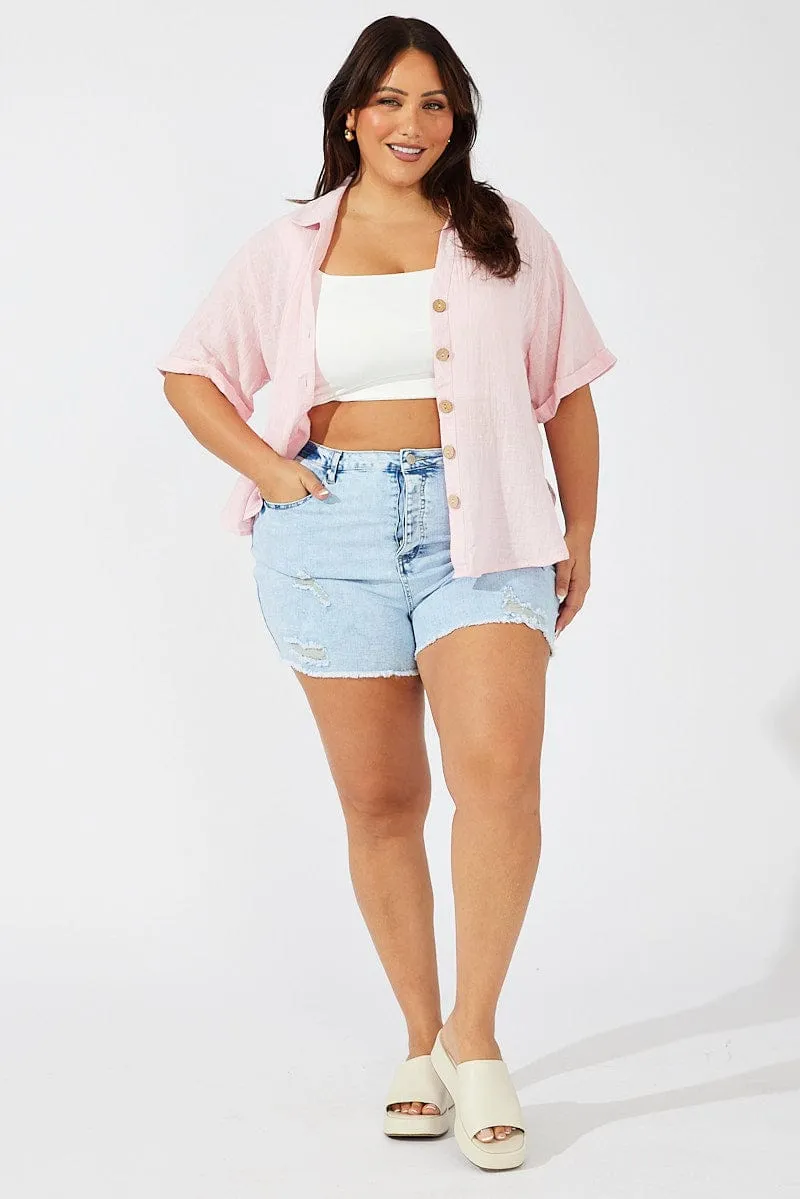 High End Wild Mood Denim Skinny Shorts High Rise