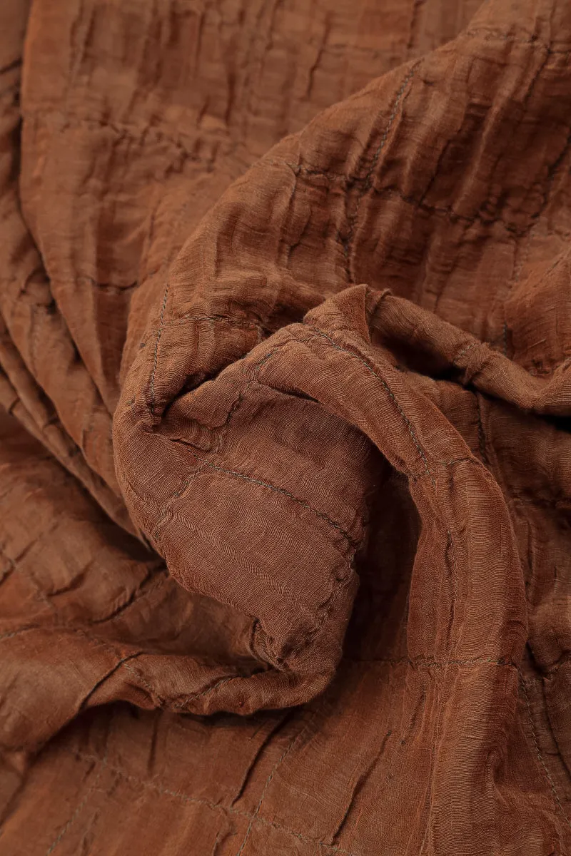 Balloon Aged Copper Pleated Silk Bamboo Dress Regular Fit ReflectiveTrims
