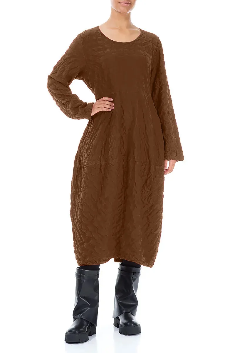 Balloon Aged Copper Pleated Silk Bamboo Dress Future Edge Silver Glow