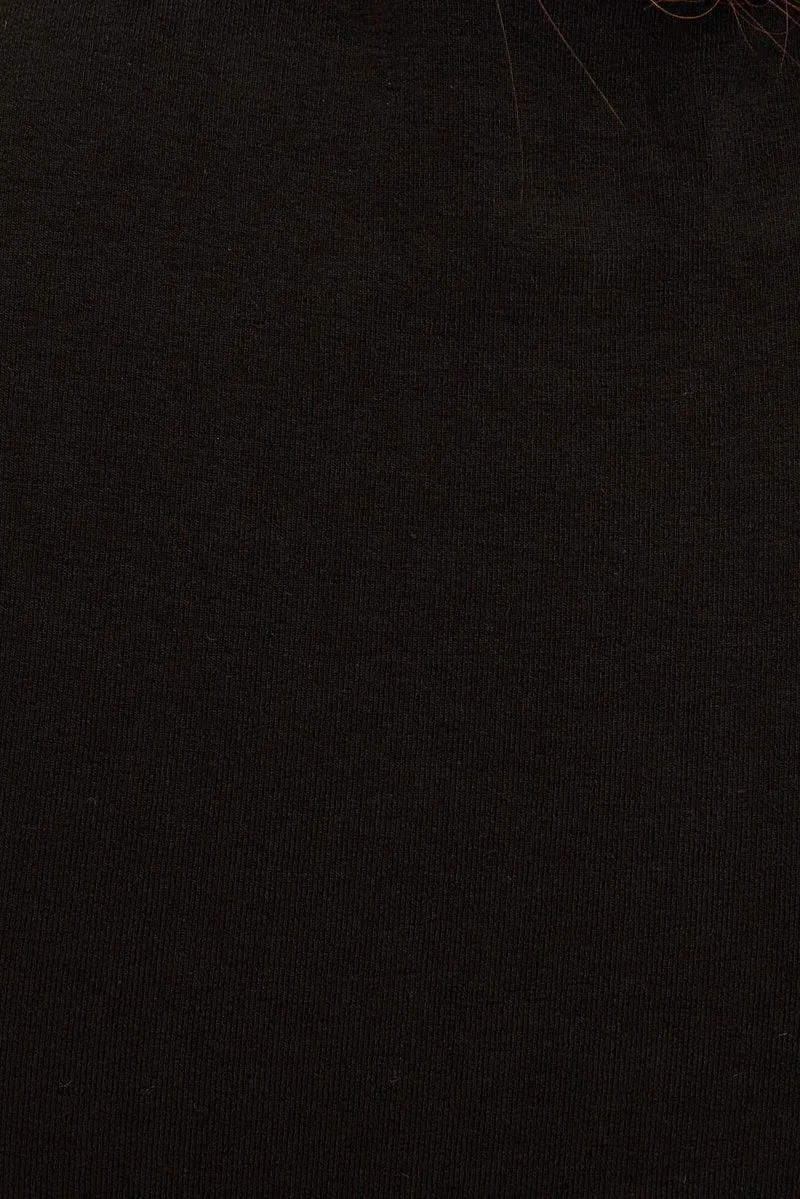 Black Bodysuit Short Sleeve Crew Neck AntibacterialFinish