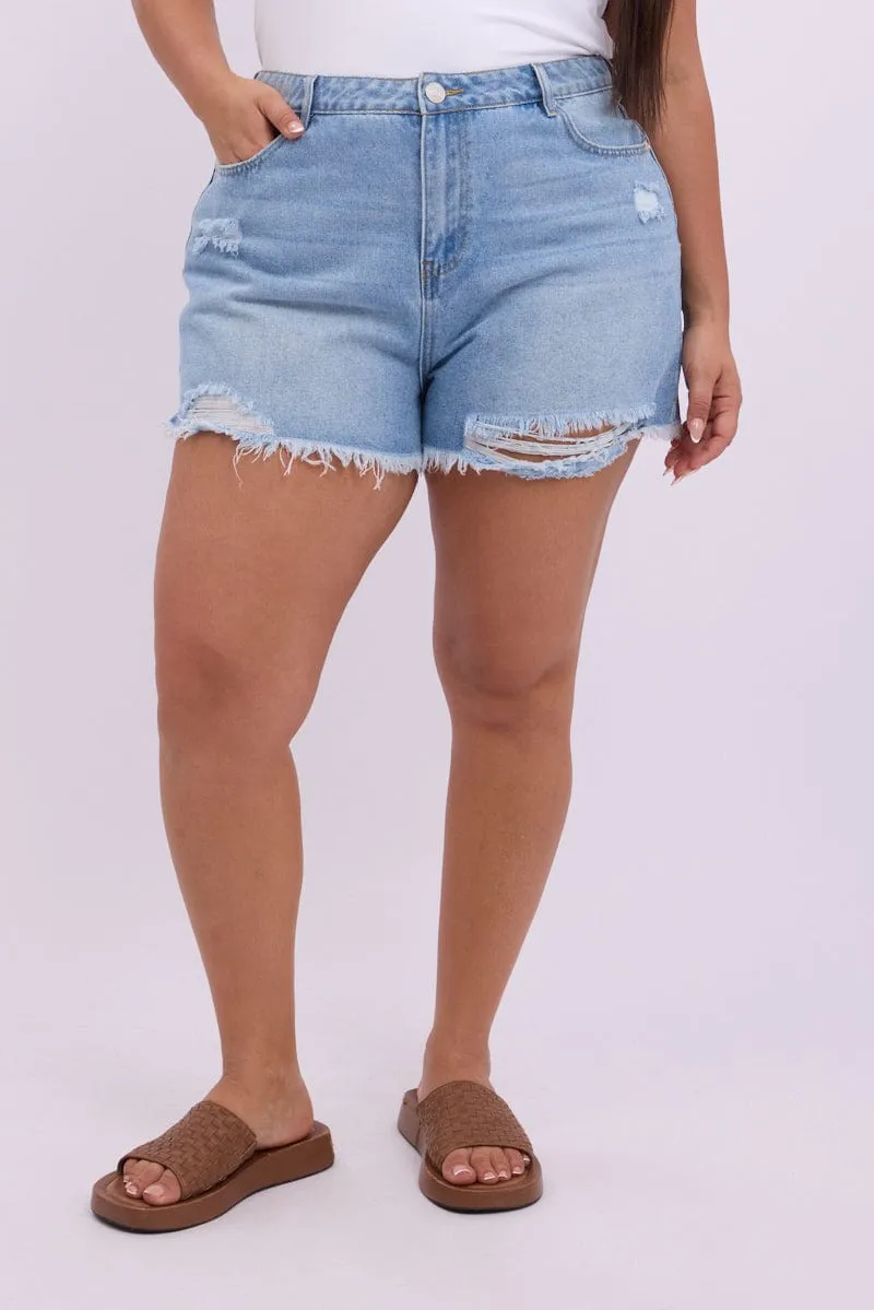 Denim Relaxed Shorts High Rise Relaxed Fit
