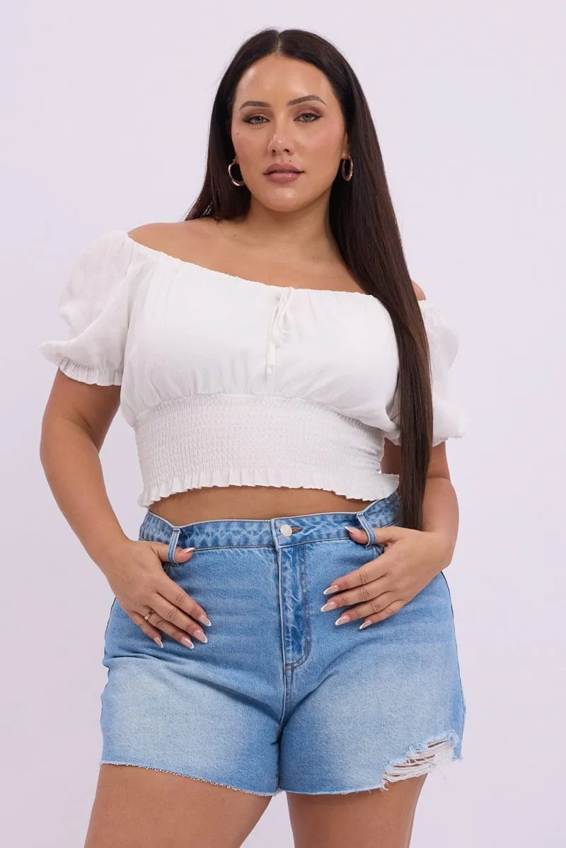 Seamless transition Denim Relaxed Shorts High Rise