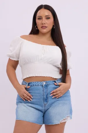 Seamless transition Denim Relaxed Shorts High Rise