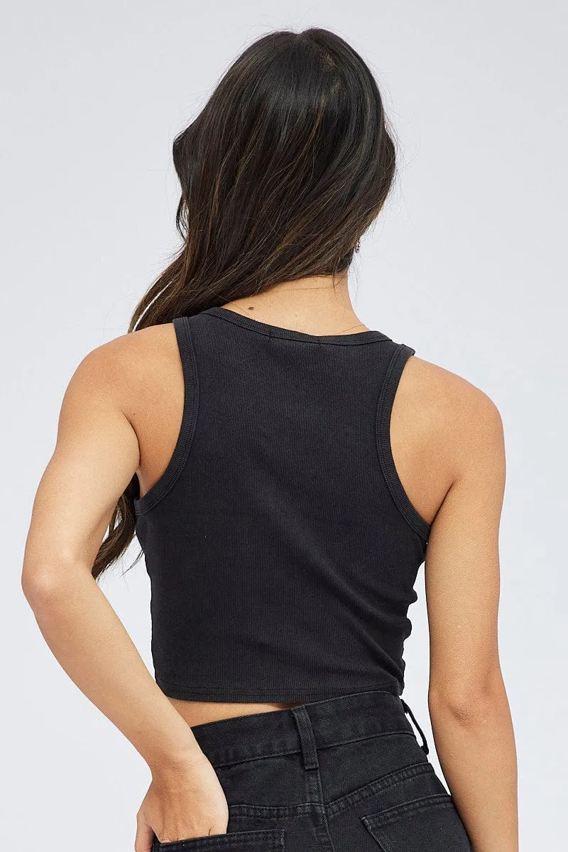 WaterRepellent Surface Ship Glow Black Graphic Tank Sleeveless