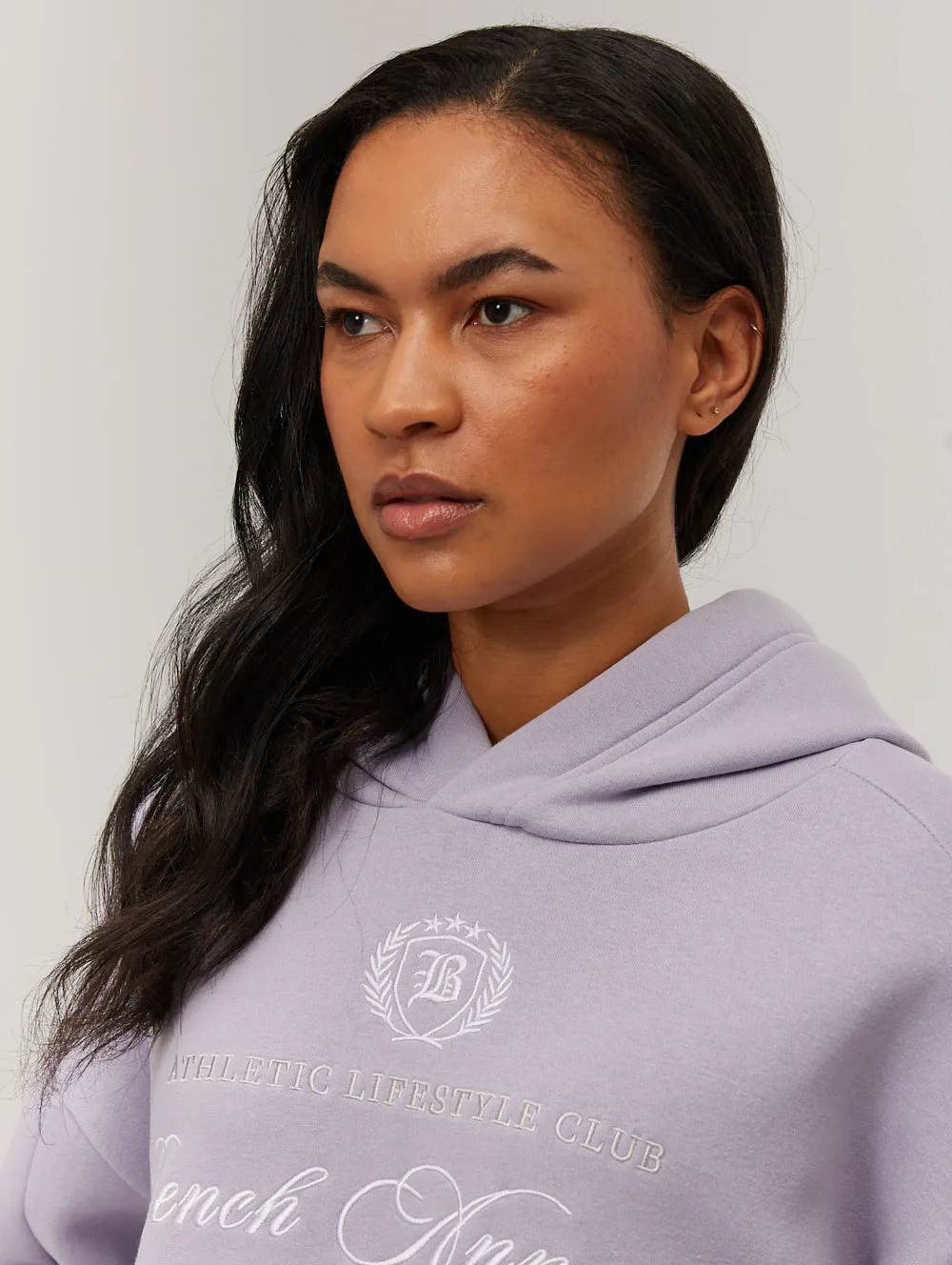 Contessa Script Graphic Oversize Hoodie Stretch Fabric Modern Cut