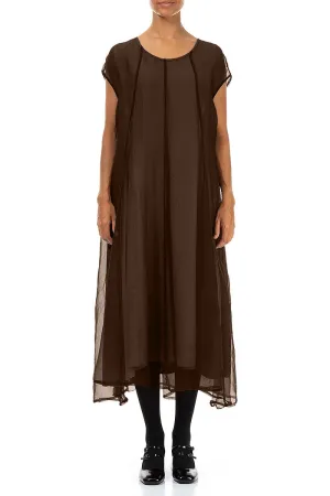 sporty wear AntiStaticTechnology Aged Copper Silk Chiffon Dress