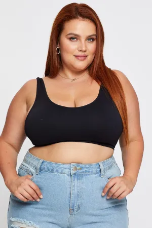 Black Crop Bralette Seamless Clean Cut