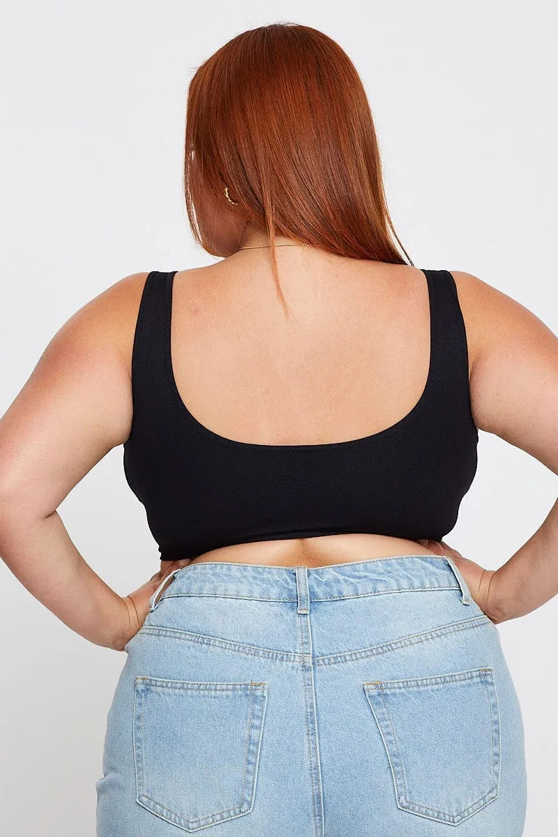 Net Fit Black Crop Bralette Seamless