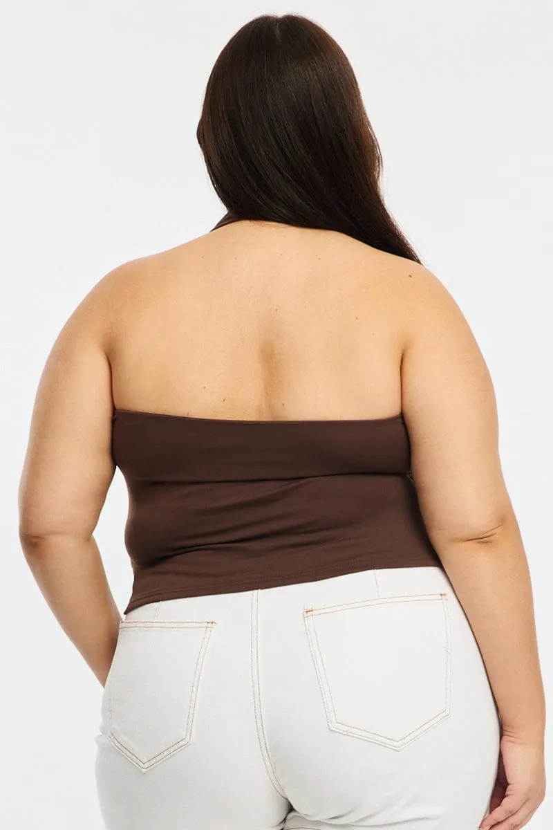 Brown Halter Neck Top Supersoft EcoFriendlyTextile Soft Socks