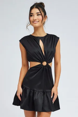 Black Black Ring Detail Keyhole Dress Dance Flow Cool Design