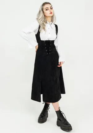 Valar Lace Up Midi Pinafore Dress Ball Night
