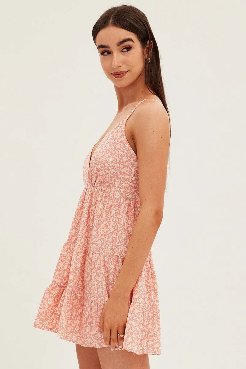 Animal Print Fit And Flare Dress Sleeveless V Neck FrictionReducing Lining Luxury Touch