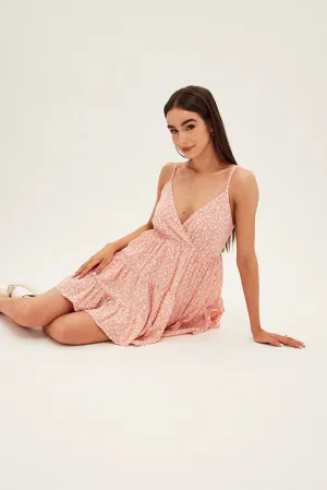 Animal Print Fit And Flare Dress Sleeveless V Neck Warm Fit