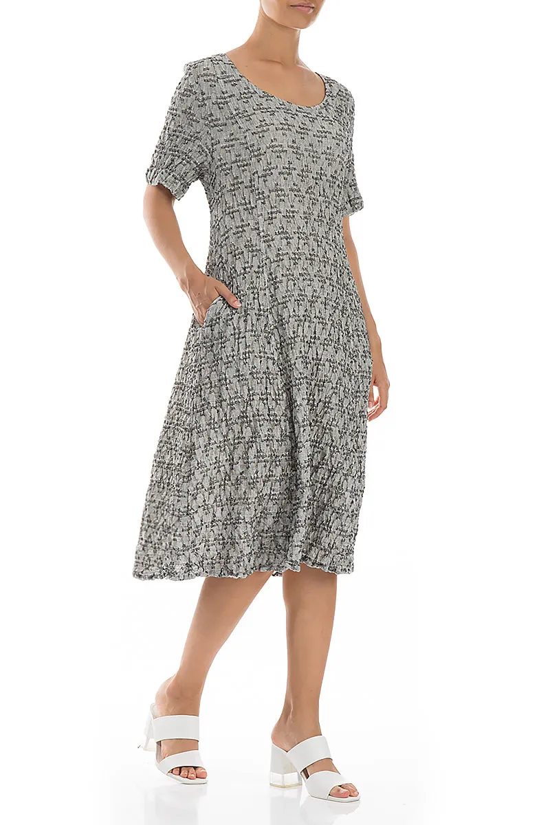 NoIrritationSeams Geometric Texture Grey Linen Dress