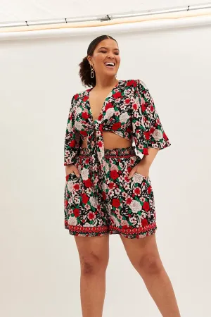 Multi Boho Elastic Waist Shorts ThermalRegulation