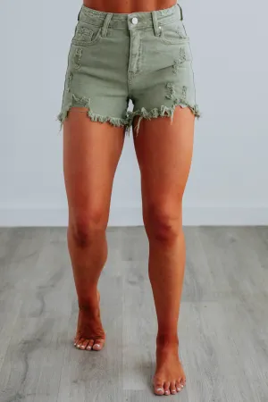 Fun Prints Mae Risen Shorts - Olive