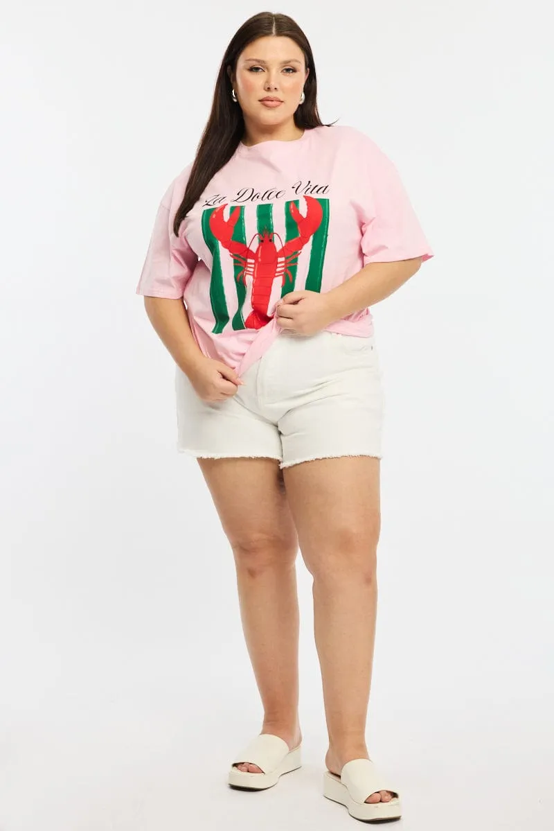 Sporty Look Wear Pink La Dolce Vita Tee Short Sleeve