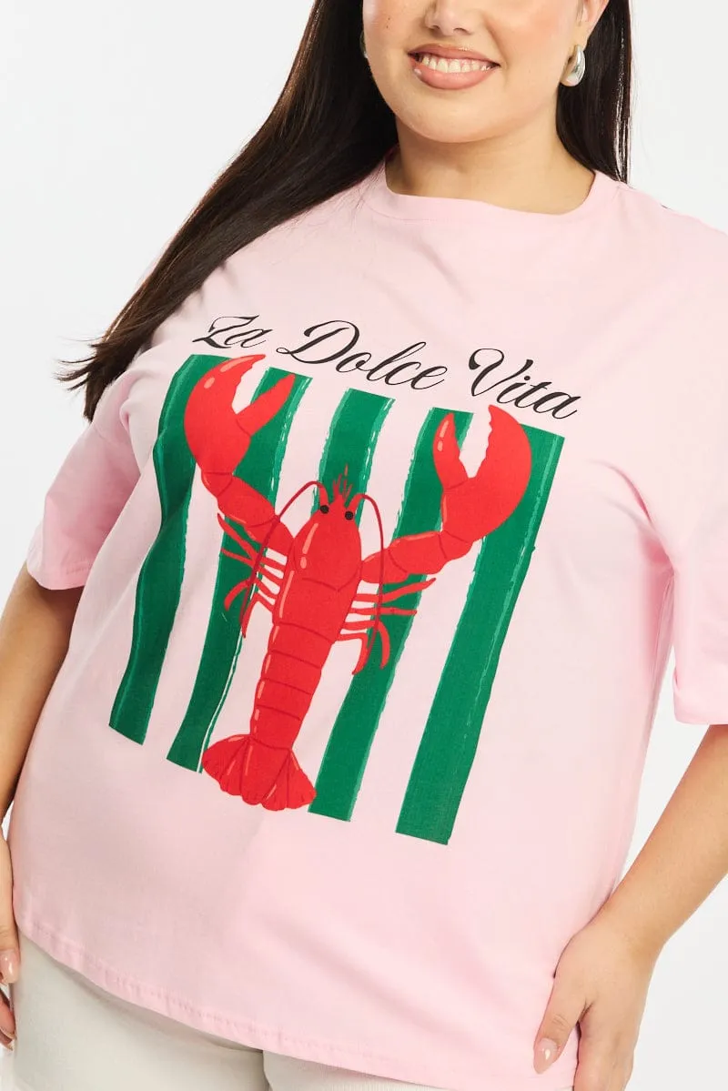 Cool Vibes Pink La Dolce Vita Tee Short Sleeve