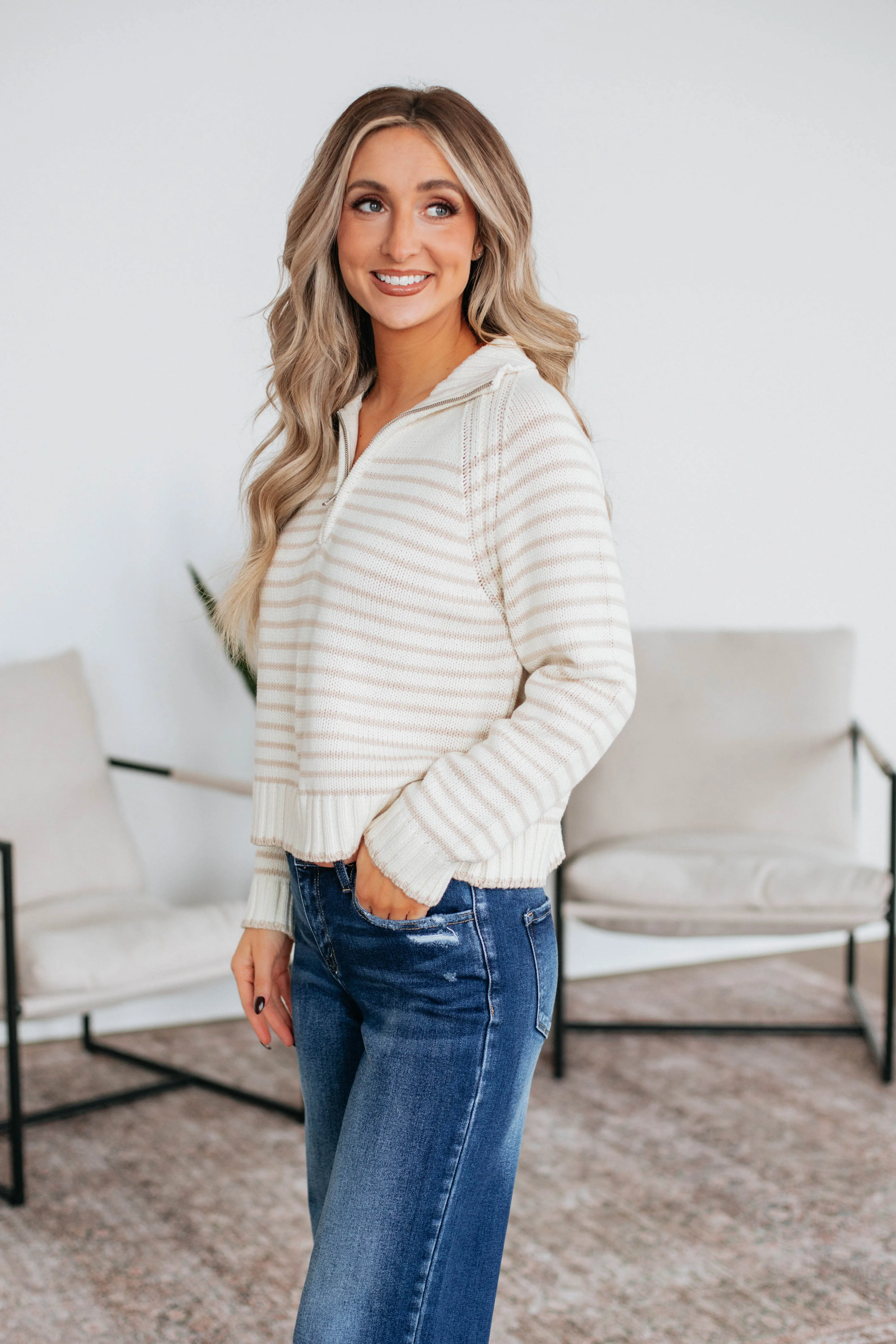 Frannie Striped Pullover Trans Glow