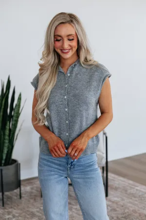 Winter Style Must-Have Camry Cardigan Top - Heather Grey