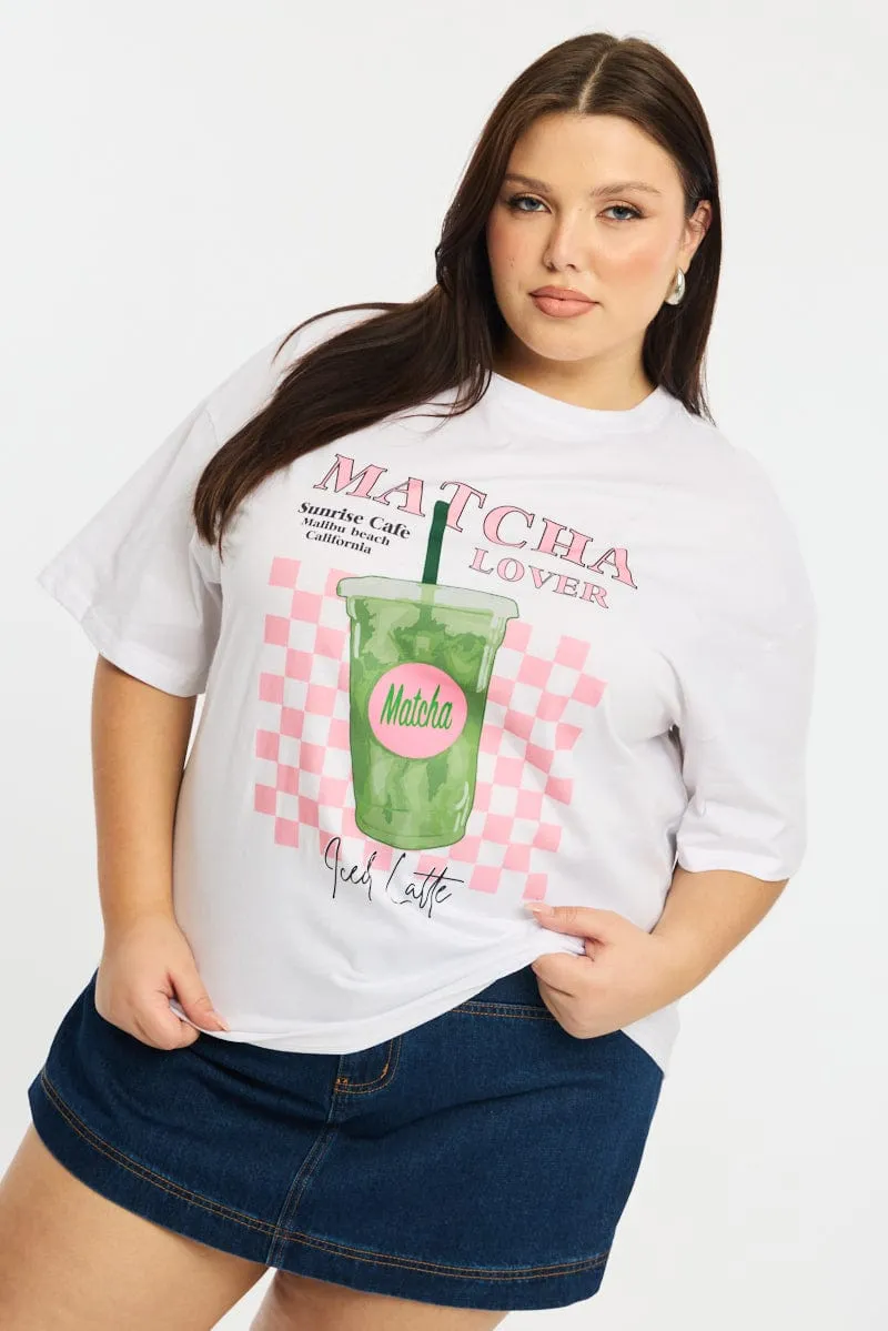 Flexible Wear White Matcha Tee Short Sleeve