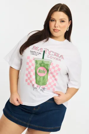 Flexible Wear White Matcha Tee Short Sleeve