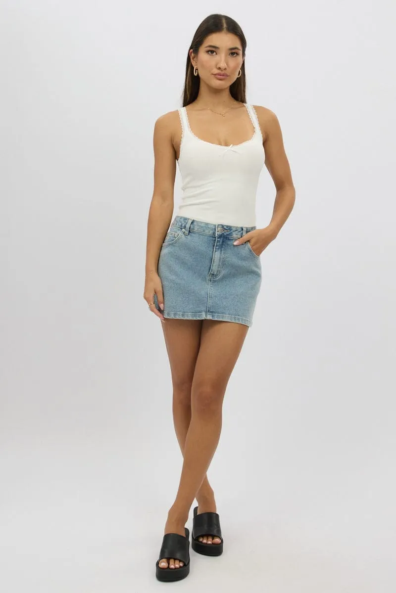 TemperatureRegulatingLining White Sleeveless Tank Top Rib
