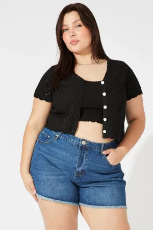 Smart Wear Nature Base Denim Relaxed Shorts Mid Rise