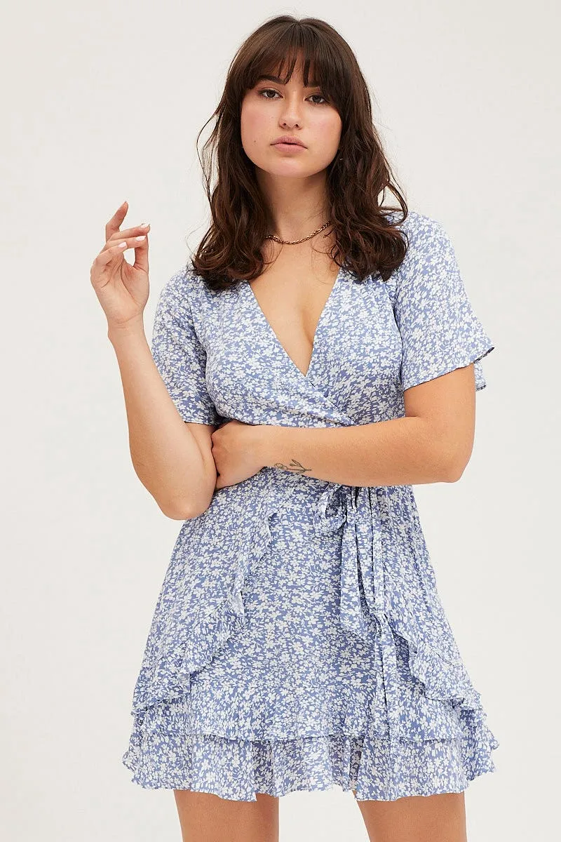 Trust Glow Print Skater Dress Short Sleeve Mini