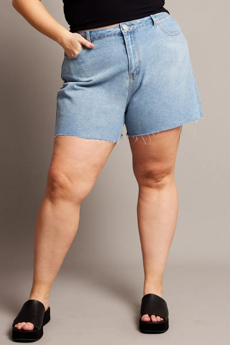 Easy Style Denim Relaxed Shorts High Rise