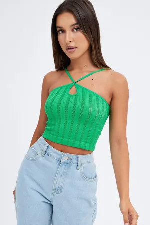 Green Singlet Top Seamless Flexible Fit