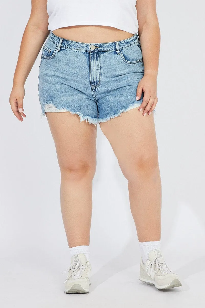 OdorResistantFabric Denim Relaxed Shorts High Rise