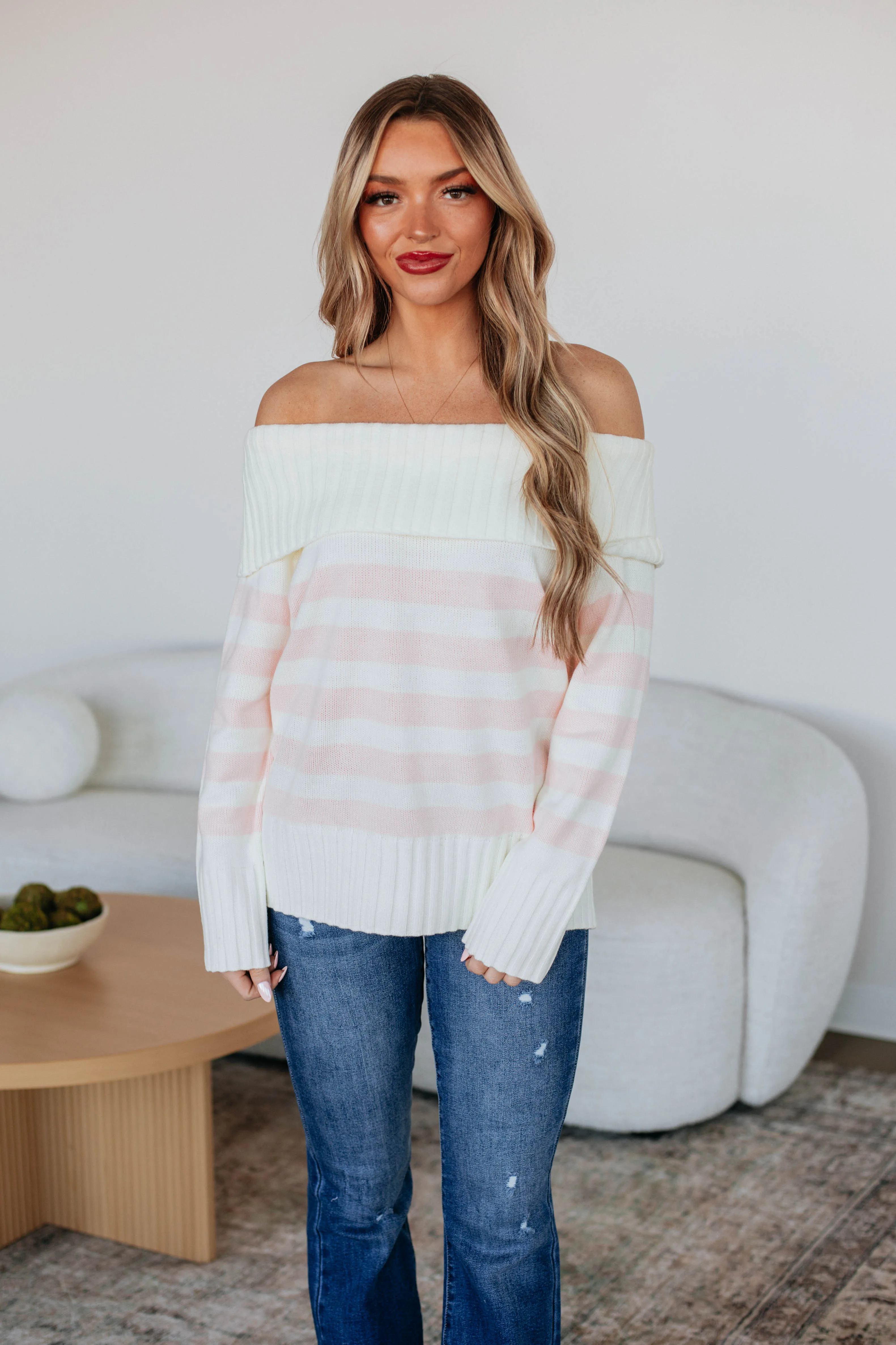 Comfy Vibes Odor Resistant Material Chantelle Off The Shoulder Sweater - Ivory