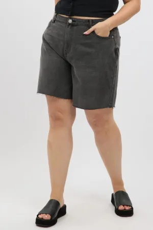 StainReleaseCoating Grey Bermuda Jorts Mid Rise