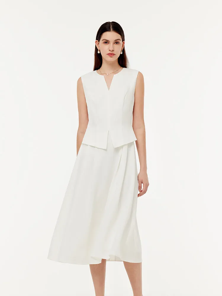 Casual Glam Acetate Faux Two-Piece Women Sleeveless Midi Dress
