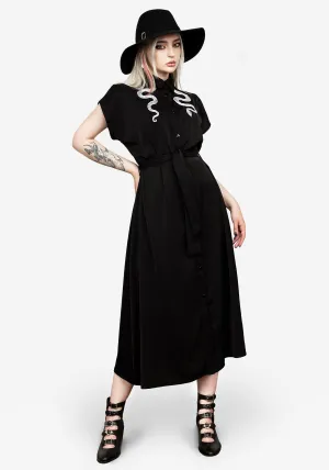Slither Relaxed Midi Dress skin friendly