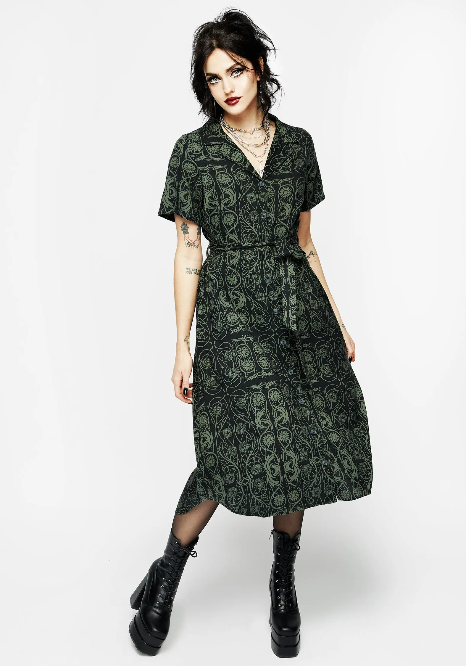 light layering Coffee Break Fianna Midi Shirt Dress