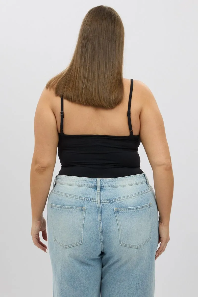 Black Bodysuit Sleeveless Fashionable Skirt Royal Mode
